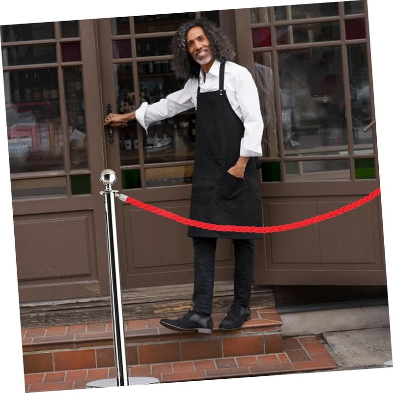 Red 1 Meter Twisted Rope Barrier With Stainless Steel Hooks For Crowd Control Hotel Reception Event Management - Image 4